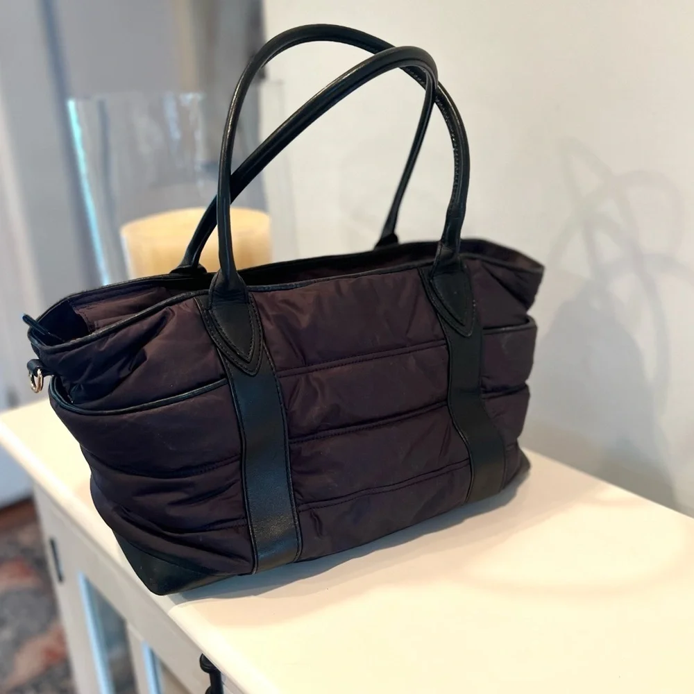 Burberry Black Quilted Nylon Baby Bag Tote - Picture 2 of 16